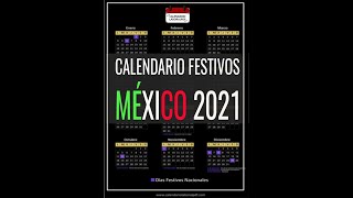 Calendario laboral México 2021  Días Festivos Mexicanos para 2021 Feriados y Puentes MÍRALO [upl. by Anor]