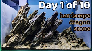 Nano aquarium setup Dragon stone hardscape tutorial [upl. by Steiner799]