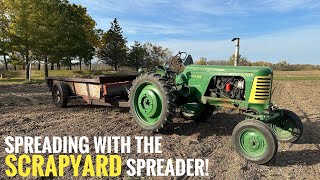 Spreading Compost With The Scrap Yard Spreader [upl. by Kearney579]