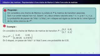 Maths expertes  Représentation dune chaîne de Markov à laide dune suite de matrices [upl. by Bethel]