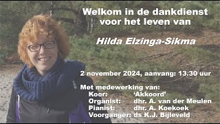 Afscheidsdienst Hilda ElzingaSikma [upl. by Bazluke725]