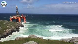 Transocean Winner oil rig grounded at Dalmore Beach Isle of Lewis [upl. by Nutsud]