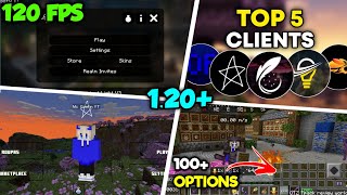 Top 5 Best Clients For Minecraft Pocket Edition 120  FPS Boost Clients for MCPE  MCPE Clients [upl. by Eilyab]