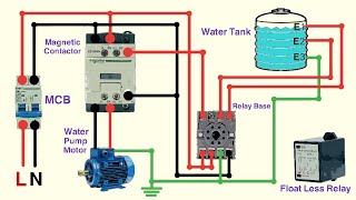 floatless relay wiring diagram  water pump automatic on off  electrical [upl. by Namqul]