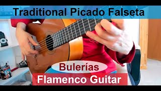 Bulerías Monday 47  Version of Traditional Picado Falseta por Medio  Flamenco Guitar Tutorial [upl. by Sedinoel]