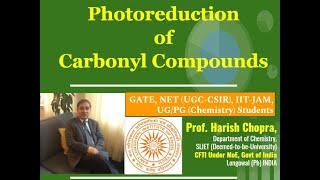 Photoreduction of Carbonyl Compounds  Prepare for GATE JAM NET [upl. by Luhey431]