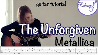 THE UNFORGIVEN Fingerstyle Guitar Tutorial with OnScreen Tab  Metallica [upl. by Nikoletta]