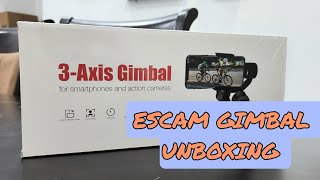 Escam F8 3 Axis Gimbal Stabilizer Unboxing [upl. by Caldera]