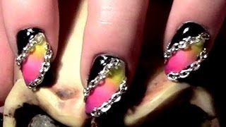 Gradient  Rock Chain  Nail Design zum selber machen Tutorial  Ombre Nageldesign [upl. by Aliuqaj545]