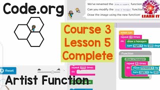 Codeorg Course 3 lesson 5 artist Functioncodeorg tutorialsfunctionlearn it 9M [upl. by Azarcon]