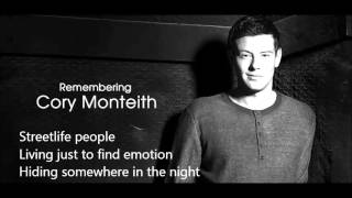 Dont Stop Believing  Lyrics  TRIBUTE to Cory MonteithFinn Hudson Glee [upl. by Corny]