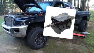 Replacing nv4500 transmission in 99 Dodge Ram 3500 Cummins [upl. by Tamara439]