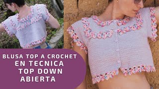 blusa top tejida en crochet  APRENDER A TEJER  Ganchillo Paso a Paso DIY [upl. by Darcey]