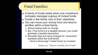 BUS123 Chapter 02  Fund Families and a Sample Mutual Fund  Slides 62 to 79  Spring 2024 [upl. by Cirtemed]