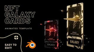 NFT Galaxy collectible card template for Blender Eevvee [upl. by Auria]