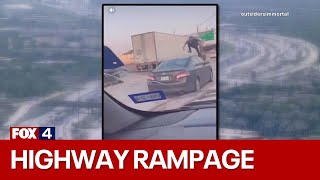 Dallas highway rampage captured on video [upl. by Eseneg]