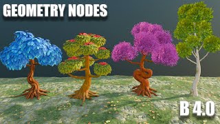 Stylized Trees with Geometry Nodes in Blender 4 [upl. by Lombardo]