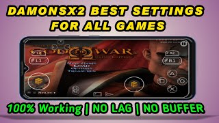 DAMONSX2 PS2 emulator BEST SETTINGS for Android  No buffer No Lag 100 working [upl. by Sill777]