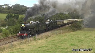 THE FIRST DOUBLE HEADED GWR CASTLES OVER THE SOUTH DEVON BANKS IN OVER 20 YEARS 27924 [upl. by Norford]