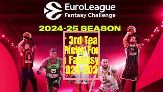 Our 3rd Team For Euroleague Fantasy Challenge 20242025 Round 1 [upl. by Avot]