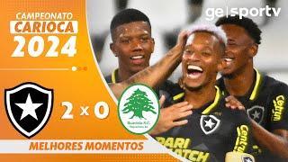 BOTAFOGO 2 X 0 BOAVISTA  MELHORES MOMENTOS  CAMPEONATO CARIOCA 2024  geglobo [upl. by Pickens]