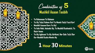 Ismaili Tasbeehat  Mushkil Asan Tasbih  Combination of 5  1 Hour 45 Minutes [upl. by Ahsieyt]