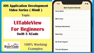 How to Create Table View For Beginners in Swift 5 XCode  Hindi  UITableView with Basic Style iOS [upl. by Chenee]