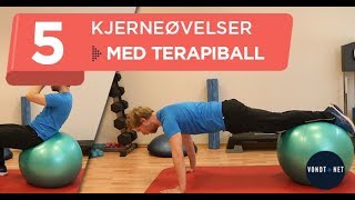 5 Kjerneøvelser på Terapiball Hjemmetrening [upl. by Etsirhc]