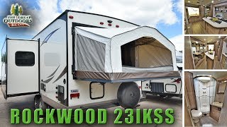 New Pop Out Bed Hybrid Camper 2018 FOREST RIVER ROCKWOOD 23IKSS Colorado Dealer [upl. by Hathcock]