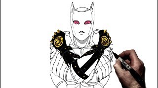 How To Draw Killer Queen  Step By Step  JoJos Bizarre Adventure [upl. by Adnorehs]