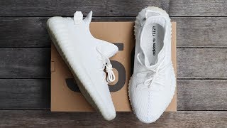 ADIDAS YEEZY BOOST 350 V2 TRIPLE WHITECREAM WHITE RESTOCK AGAIN  unboxing  overview amp onfeet [upl. by Salvatore853]