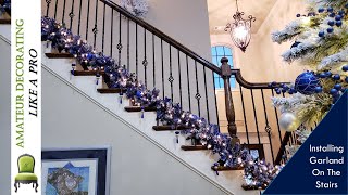 How To Create An Inexpensive amp Beautiful Garland For Your Stairs  Festive Friday Collab 5 [upl. by Reldnahc]