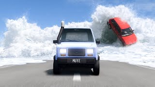 We Raced The Ocean In BeamNG [upl. by Odragde]