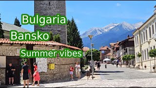 Bulgaria Bansko 2024  city center streets buildings  Walking tour [upl. by Enilra]