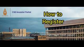 CSD Investor Portal  Register a new CSD account [upl. by Sunev]