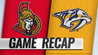 Predators score three unanswered in 31 win over Sens [upl. by Siurad215]