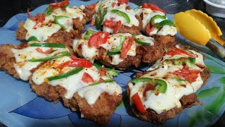 CHIZZA  KFC STYLE CHIZZA  HOMEMADE CHICKEN CRUST PIZZA by Maheen Fatima [upl. by Morna]