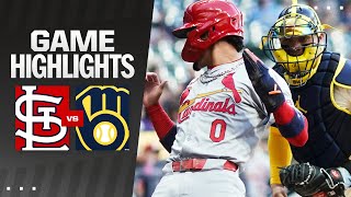 Cardinals vs Brewers Game Highlights 9324  MLB Highlights [upl. by Aniuqal329]