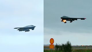 Bomber Task Force B2 Spirit stealth bomber takeoff in Iceland BRoll [upl. by Lulu]