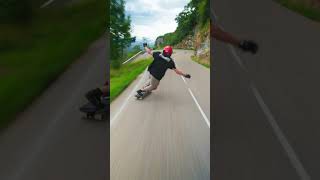 Almost hitting the wall  😳 downhill fast skate longboard [upl. by Girard402]