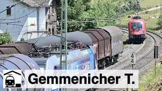 Action am Gemmenicher Tunnel Güterzüge  Schiebedienst  Class 66 [upl. by Pontias]