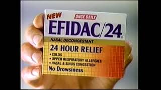 EFIDAC 24 Nasal Decongestant 1993 commercial [upl. by Dennet]