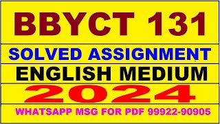 bbyct 131 solved assignment 2024  bbyct 131 solved assignment in english 202324  bbyct 131 2024 [upl. by So]