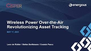 Energous amp Cisper Webinar Wireless Power Over the Air Revolutionizing Asset Tracking [upl. by Geraldina879]