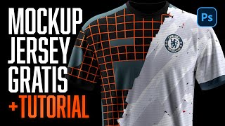 Mockup Jersey Gratis  Crea tu CAMISETA de manera GRATUITA en Photoshop Football Esports [upl. by Alimak934]