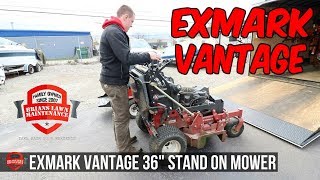 Reviewing the Exmark Vantage 36quot Stand On Lawn Mower w Alex Lica amp Lica Lawn Landscape [upl. by Nylaf]