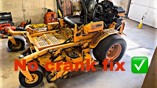 Scag turf Tigrer no crank fix [upl. by Eladnek]