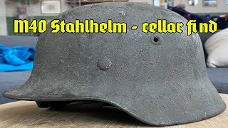 Named German M40 Helmet and other stuff from a cellar [upl. by Eimilb433]