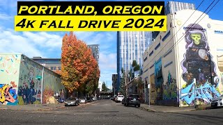 Portland Oregon  4k Fall Driving Tour  2024 [upl. by Neyu]