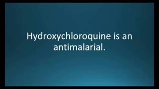 How to pronounce hydroxychloroquine Plaquenil Memorizing Pharmacology Flashcard [upl. by Ahsinna]